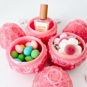Rose-Covered Easter Eggs – Handcrafted Party Favors, Spring Decor, Wedding Gifts